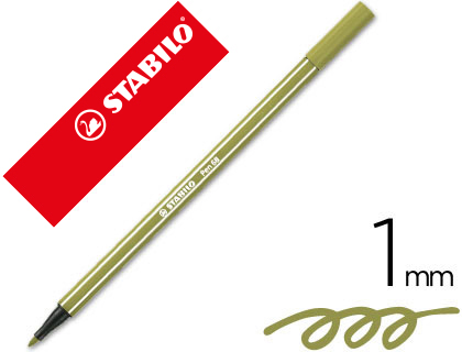 Rotulador acuarelable Stabilo Pen 68 tinta verde tierra